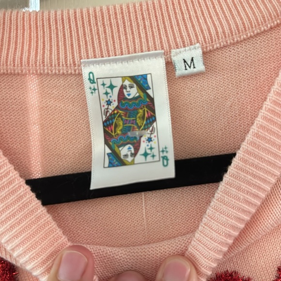 Queen of Sparkles Kiss the Queen Christmas sweater. Size medium. NWT - Picture 6 of 7